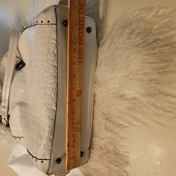 Coach EDIE Signature Embossed Handbag with Rivets - Picture 9 of 12